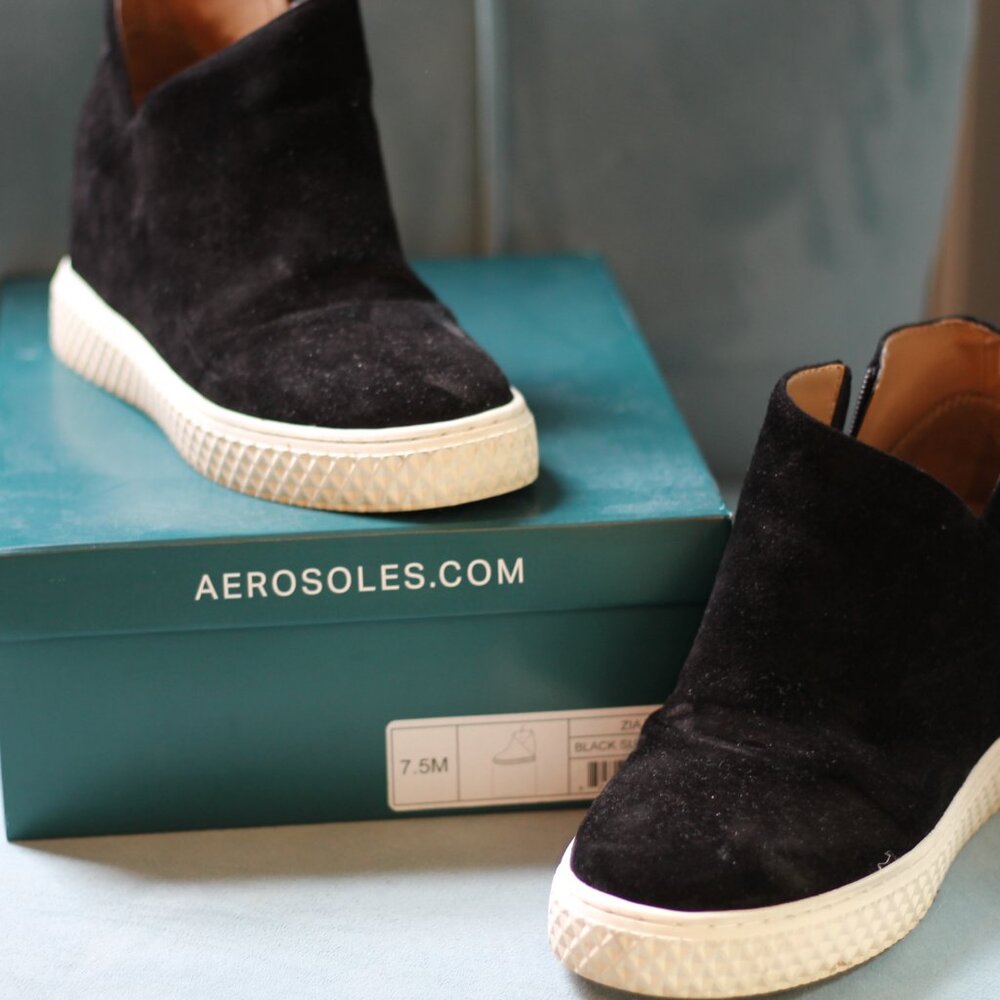 Aerosole Zirah Suede Sport Wedge Bootie Sneakers